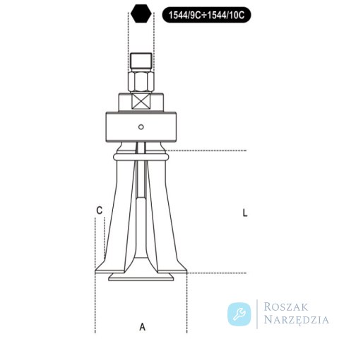 Ściągacz do łożysk wewnętrznych 14-19 mm, dł. 60 mm M10 do ściągacza 1540 i 1542 Beta