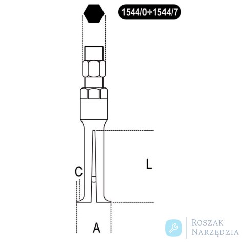 Ściągacz do łożysk wewnętrznych 70-115 mm, dł. 130 mm G 3/8" do ściągacza 1540 i 1542 Beta