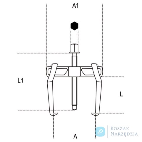 Ściągacz dwuramienny 43-320 mm, długość 295 mm, 1500N/6 Beta