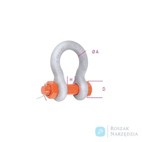 Szakla okrągła 11 mm, WLL 1500 kg ocynk ogniowy EN13389, 8031R Robur