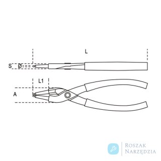 Szczypce do pierścieni segera 140 mm dla średnic 12-25 mm, 1032 Beta