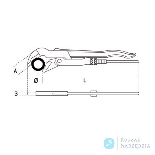 Szczypce do rur 550 mm, Ø max 2", 374 Beta