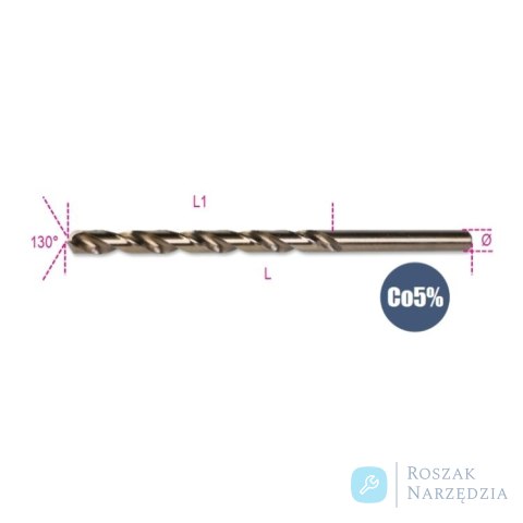 Wiertło kręte cylindryczne szlifowane HSS-CO 8,00 mm DIN340, 415L Beta