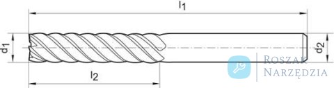 Frez wieloostrzowy, WN,pelnow.FIRE,6-os.12mm b.dlugi,GÜHRING