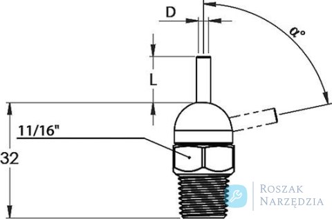 Dysza wysokociśnieniowa  CD do weza doprowadzającego chłodziwo  1/4",70 barow Ø4,1x0mm,szara LOC-LINE