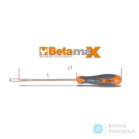 Wkrętak płaski nieiskrzący CU-BE 3x75 mm, 1270BA Beta Wkrętak płaski nieiskrzący CU-BE 3x75 mm, 1270BA Beta
