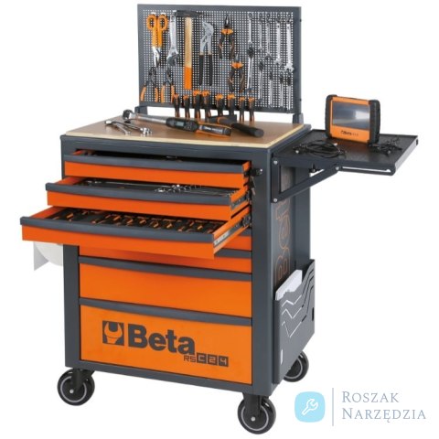 Wózek narzędziowy 7 szuflad, blat ABS, obciążenie 800 kg, kolor pomarańczowy, RSC24/7-FO Beta Wózek narzędziowy 7 szuflad, blat ABS, obciążenie 800 kg, kolor pomarańczowy, RSC24/7-FO Beta