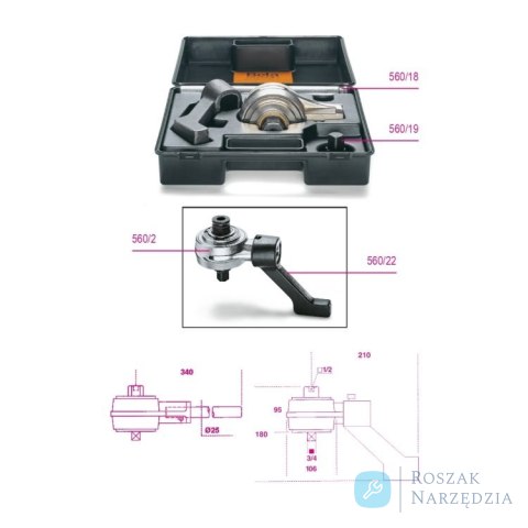 Wzmacniacz momentu przełożenie 5:1, 1300 Nm, 1/2", 3/4", 3.8 kg Beta