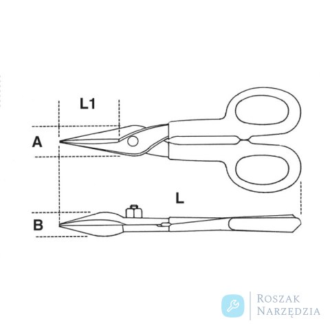 Nożyce do cięcia blachy 250 mm, 1114/250 Beta