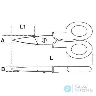 Nożyczki dla elektryków z odgiętymi ostrzami 145 mm, 1129BM Beta