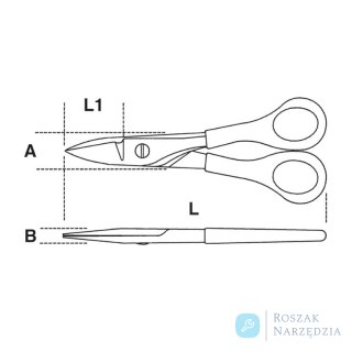 Nożyczki dla monterów z ostrzami prostymi 150 mm, 1127 Beta