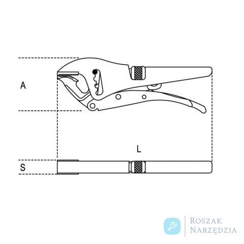 Szczypce Morse'a nastawne samoblokujące, 195 mm, 1056/195 Beta