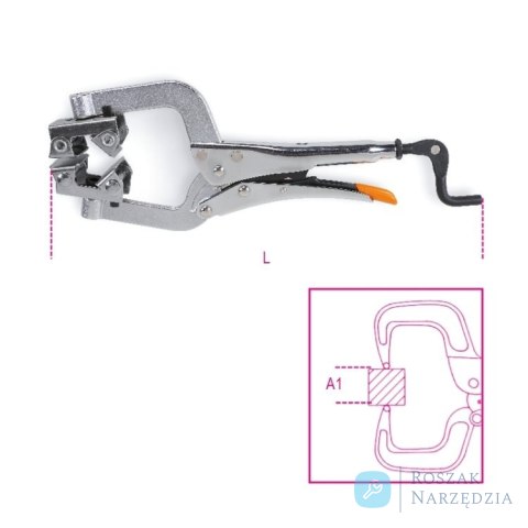 Szczypce nastawne samoblokujące do rur z przegubowymi szczekami 285 mm, 1067/285 Beta