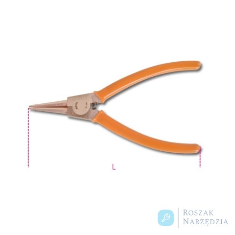 Szczypce nieiskrzące CU-BE do pierścieni segera zewnętrznych proste 200 mm, Ø 40-100 mm, 1036BA/200 Beta