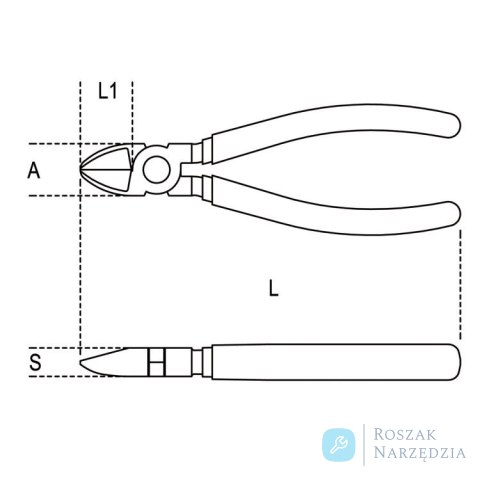 Szczypce tnące boczne 160 mm, 1082GBM/160 Beta