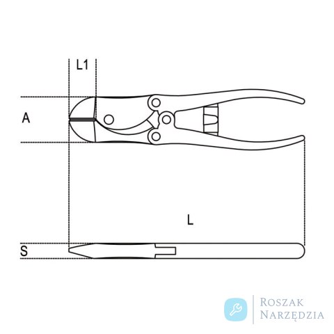 Szczypce tnące boczne dźwigniowe 200 mm, 1094V/200 Beta