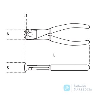 Szczypce tnące czołowe wzmocnione na uwięzi 160 mm do pracy na wysokościach, 1088BM-HS/160 Beta