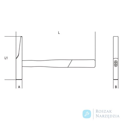 Młotek dla elektryków typu francuskiego, 16 mm, 1379F Beta