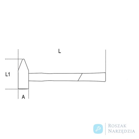Młotek ślusarski z trzonkiem z tworzywa 1000 g do pracy na wysokościach, 1370T-HS/1000 Beta