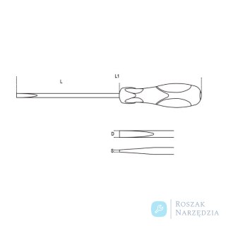 Wkrętak płaski wąski 0,6x3x75 mm do pracy na wysokościach, 1294HS Beta