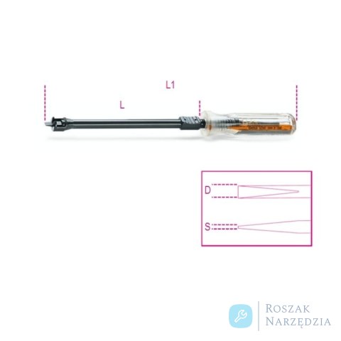 Wkrętak płaski z chwytakiem śruby 0,6x4x125 mm, 1250/4 Beta