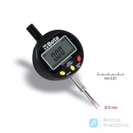 Czujnik zegarowy z odczytem cyfrowym 0-12.5 mm, dokładnośc 0,01 mm, 1662DGT/A Beta