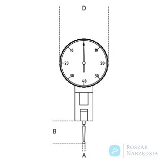 Czujnik zegarowy z ruchomym trzpieniem 0-0.8 mm, 1662AN Beta