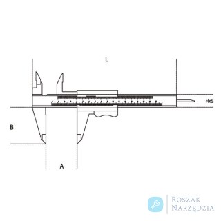 Głębokościomierz suwmiarkowy nierdzewny 200 mm, 1656 Beta