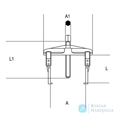 Ściągacz 2-ramienny cienkościenny 25-130 mm, 100 mm, 1501/1 Beta