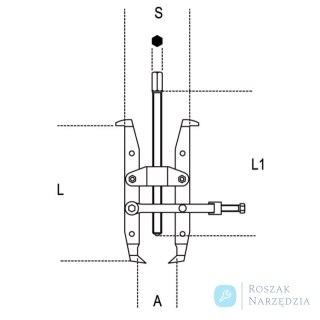 Ściągacz 2-ramienny odwracalny 20-100 mm, 235 mm, 1511/1 Beta