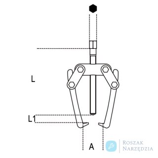Ściągacz 2-ramienny wahliwy 60 mm, 1515/1 Beta