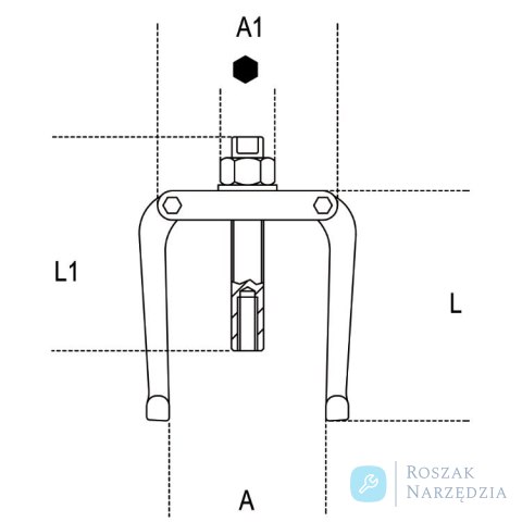 Ściągacz 2-ramienny z tulejkami rozporowymi 60-130 mm (do 1544), 1542/2 Beta