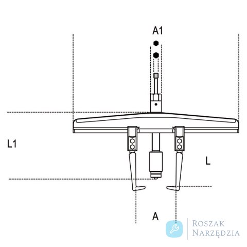 Ściągacz 2-ramienny ze wspomaganiem hydraulicznym 170-640 mm, 1580/8I Beta