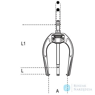 Ściągacze 3-ramienne samozaciskowe 50-260 mm, 180mm, 1517/260 Beta