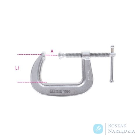 Ścisk śrubowy stały 100 mm, 1590/100 Beta