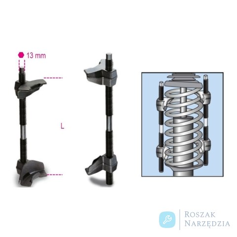 Ściskacz śrubowy sprężyn 65-320 mm, 2 szt., 1556/1A Beta