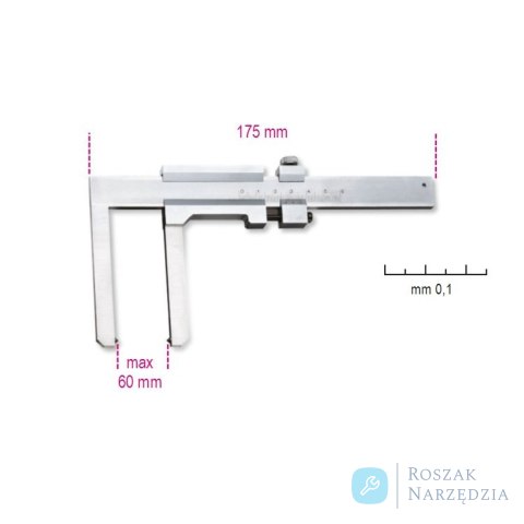 Suwmiarka noniuszowa do tarcz hamulcowych 60 mm, 1650FD Beta