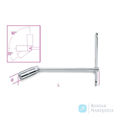 Klucz nasadowy z przegubem do świec zapłonowych 20,8 mm, 957/20.8 Beta