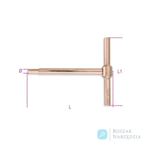 Klucz trzpieniowy typu T imbusowy nieiskrzący CU-BE 4 mm, 951BA/4 Beta