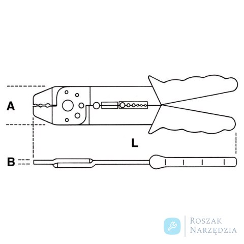 Szczypce do zaciskania izolowanych końcówek kablowych zamkniętych 0-6 mm² do pracy na wysokosciach, 1602AHS Beta