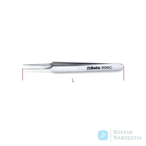 Pęseta prosta punktowa kwasoodporna niemagnetyczna 110 mm, 999C Beta