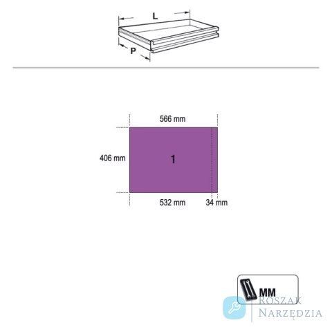 Wózek narzędziowy 7 szuflad do systemu C45PRO, 4500/C45PRO/C7 Beta