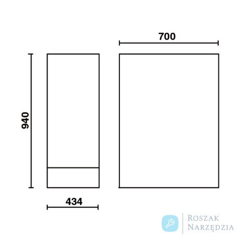 Noga podwójna do stołu warsztatowego RSC55 z uchylnymi drzwiami, szara, 5500/C55B/GDS Beta