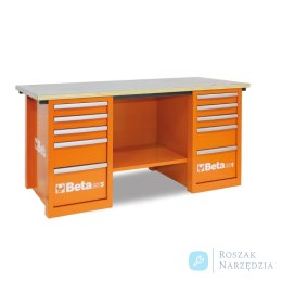 Stół warsztatowy MasterCargo z 2 szafkami, 10 szuflad 830x1900x790 mm, pomarańczowy, 5700/C57S/C-O Beta