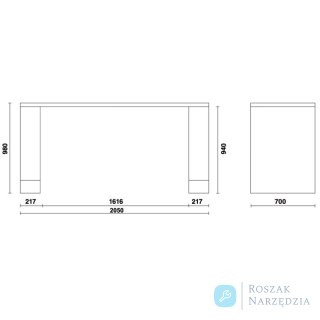 Stół warsztatowy RSC55 2050x980x700 mm, szary, 5500/C55BG/2 Beta