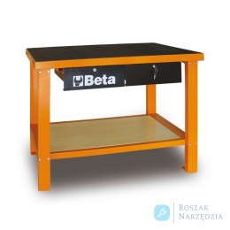 Stół warsztatowy z 2 szufladami 865x1250x640 mm, pomarańczowy, 5800/C58MO Beta