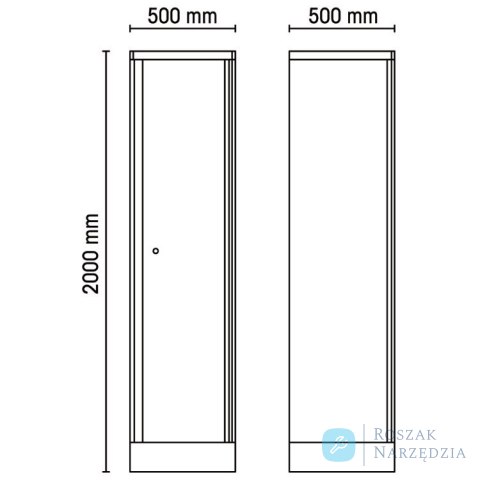 Szafa narzędziowa 1-drzwiowa z blachy z 3 półkami 2000x500x500 mm do systemu RCS55, szara, 5500/C55A1 Beta