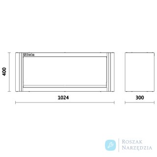 Szafka wisząca RSC55 1024x400x300 mm, szara z pomarańczowym, 5500/C55PM Beta