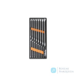 Zestaw 16 kluczy płasko-oczkowych w miękkim wkładzie profilowanym, 2450/M05 Beta