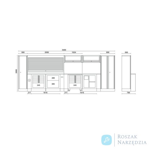 Zestaw mebli warsztatowych do systemu RSC55, 5500/C55 Beta
